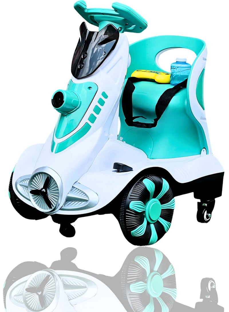 IBAMA 6V Dual Motor Kids Ride-On Car with Bubble Maker, Music & LED Lights | Push & Ride Electric Vehicle for Boys & Girls, Max Weight 50lbs, Age 3-5 Years | Green - Image 1