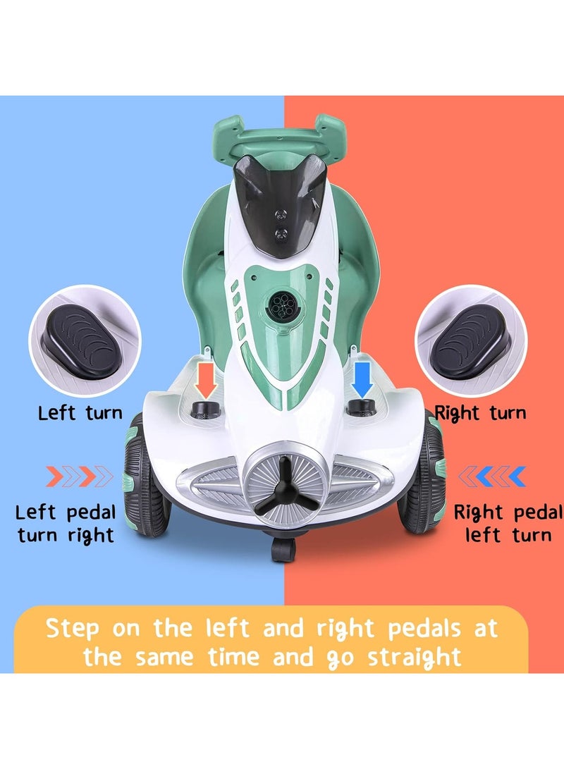 IBAMA 6V Dual Motor Kids Ride-On Car with Bubble Maker, Music & LED Lights | Push & Ride Electric Vehicle for Boys & Girls, Max Weight 50lbs, Age 3-5 Years | Green - Image 5