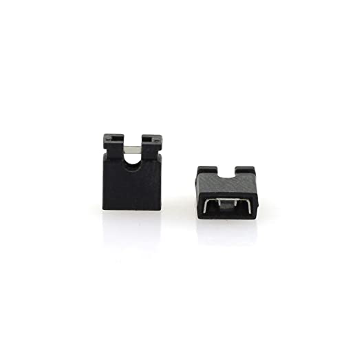 MEETOOT 200PCS 2.54mm Standard Pin Header Jumper Cap Short Connection Block Circuit Board Shunts Short Circuit Cap for Hard Drive CD DVD Motherboards DIY Accessories Black - Image 2
