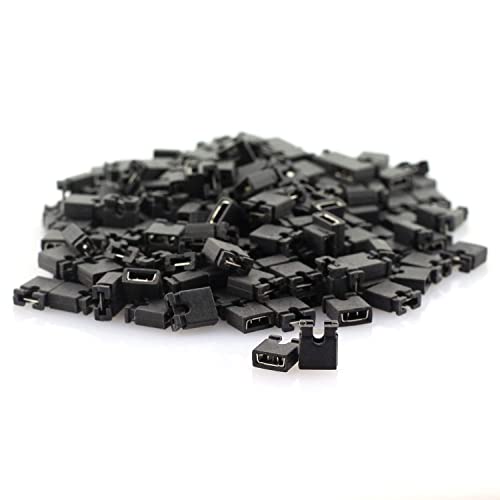 MEETOOT 200PCS 2.54mm Standard Pin Header Jumper Cap Short Connection Block Circuit Board Shunts Short Circuit Cap for Hard Drive CD DVD Motherboards DIY Accessories Black - Image 3