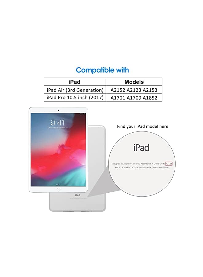 Jetech واقي شاشة JETech لجهاز iPad Air 3 (طراز 2019 مقاس 10.5 بوصة) وiPad Pro 10.5 (2017)، طبقة زجاجية مقسّاة - Image 2