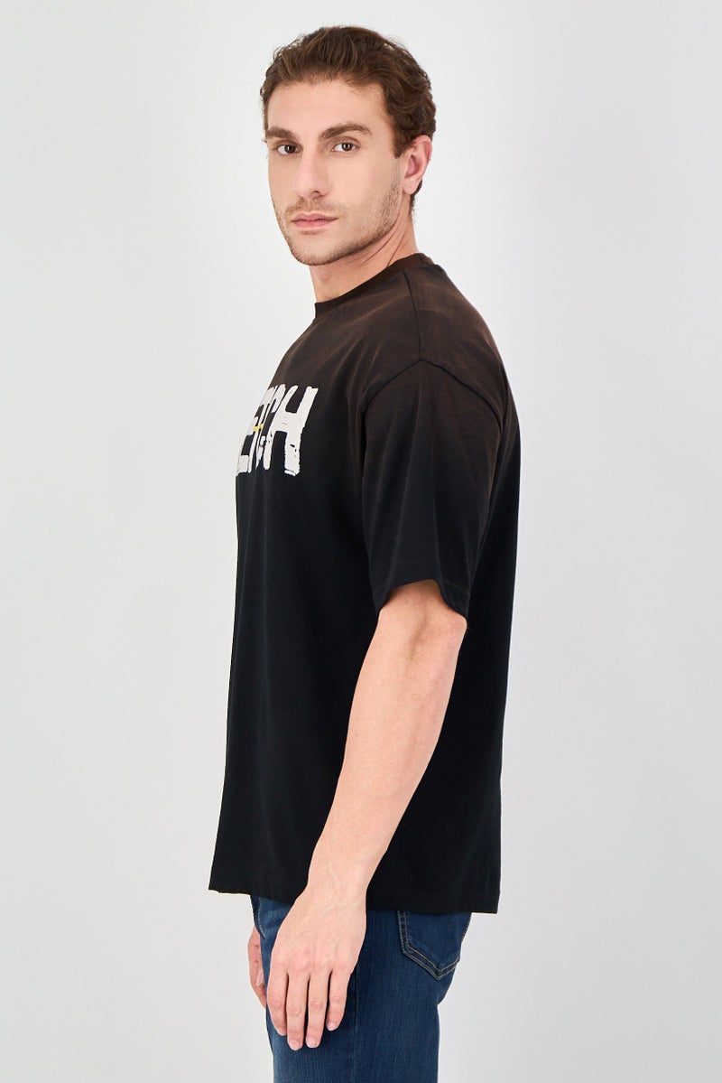 Ketch Men Crew Neck Short Sleeve Brand Logo T-Shirt, Black - Image 2