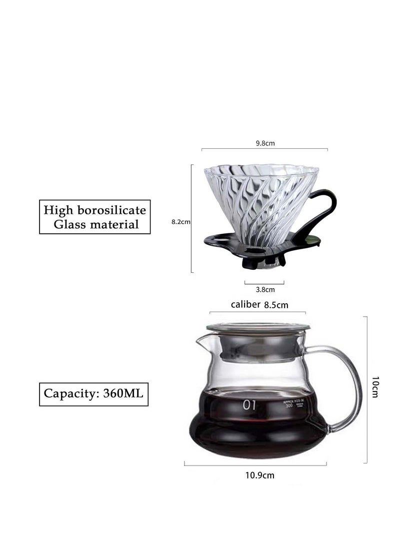 EqiEch 8-Piece Drip Coffee Maker Set V60 Size 01 - Image 3