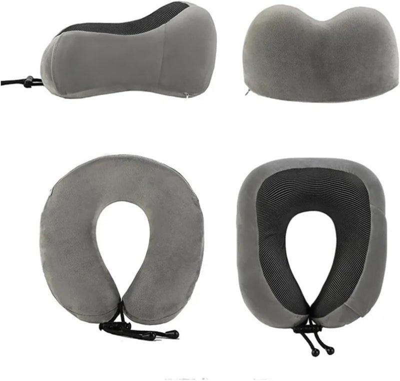 Travel Pillow Premium Memory Foam, Comfortable & Supportive Neck Pillow, Sleeping Neck Pillows for Travel, Airplane Pillow for Sleeping Airplane, Car, Office and Home（Dark Grey） - Image 2