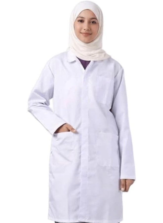 Women's Classic Lite Lab Coat White Professional Medical Uniform Lightweight Fit - Image 3