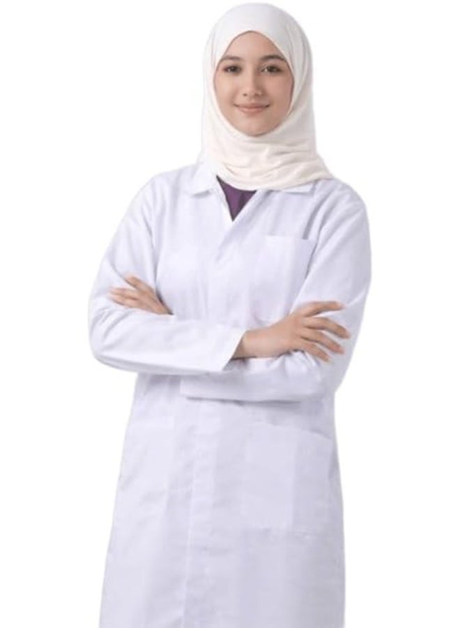 Women's Classic Lite Lab Coat White Professional Medical Uniform Lightweight Fit - Image 1