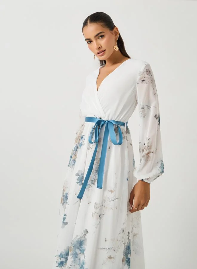 Styli Floral Chiffon Dress
