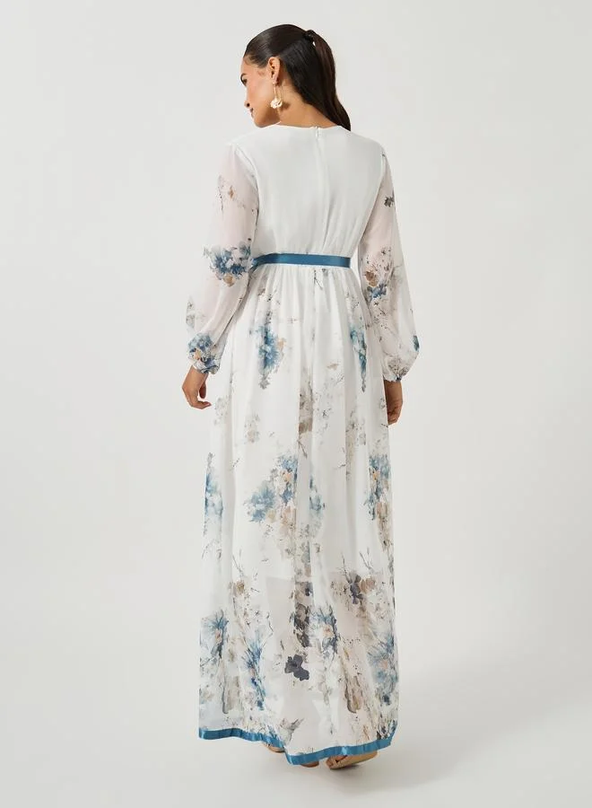 Styli Floral Chiffon Dress