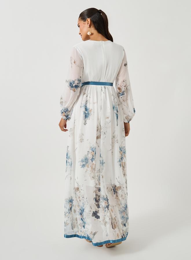 Styli Floral Chiffon Dress - Image 5