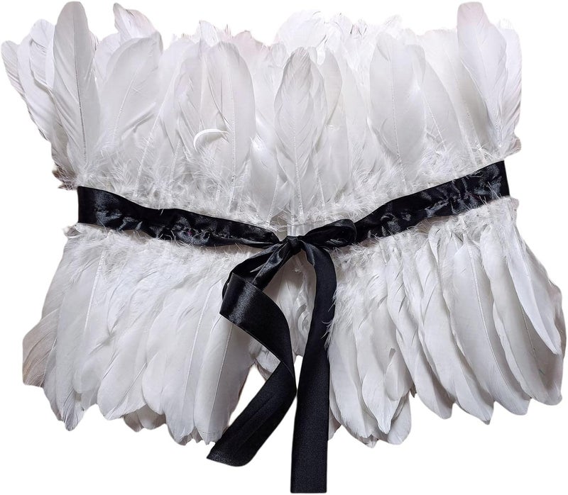 klarako Faux Feather Shrug Capes Plume Gothic Feather Tops Raven wing Witch Black Swan for Cosplay Parties Women Costume Halloween Aldult - Image 3