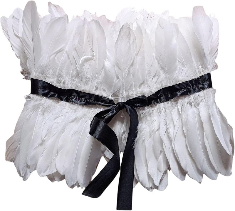 klarako Faux Feather Shrug Capes Plume Gothic Feather Tops Raven wing Witch Black Swan for Cosplay Parties Women Costume Halloween Aldult - Image 1