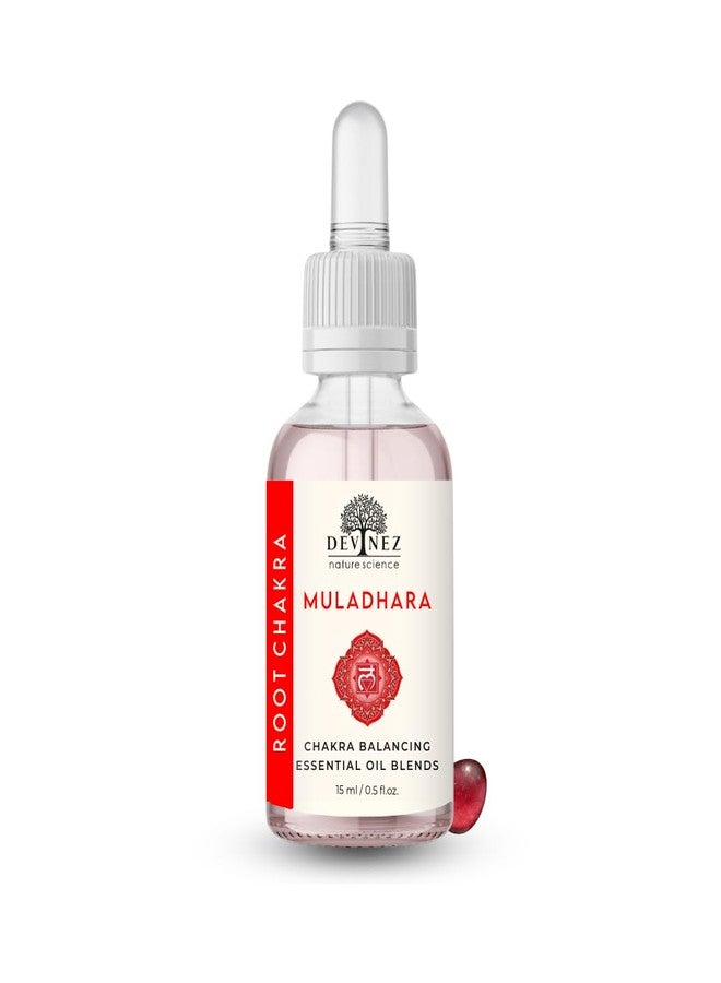 Devinez Root Chakra (Muladhara) Essential Oil, (15ml) - Diffuser Blend, with Ruby Gemstone - Aromatherapy Oil for Chakra Balance, Meditation, Yoga, Reiki & Healing - Image 1