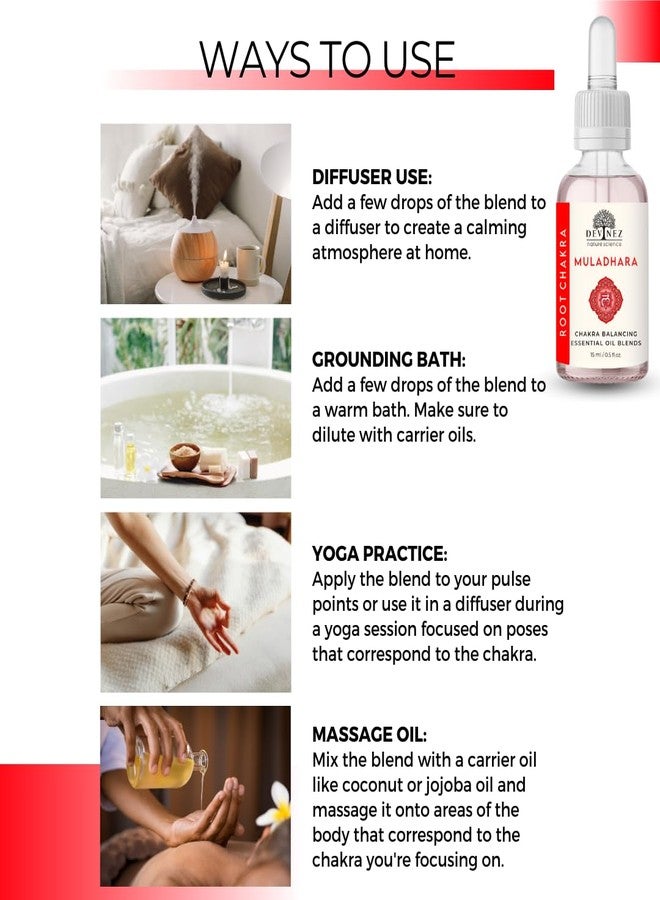 Devinez Root Chakra (Muladhara) Essential Oil, (15ml) - Diffuser Blend, with Ruby Gemstone - Aromatherapy Oil for Chakra Balance, Meditation, Yoga, Reiki & Healing - Image 5