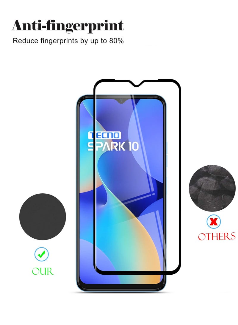 Techie زجاج واقي للشاشة بتكنولوجيا 5D كامل القاعدة مع صلابة 9H وبدون فقاعات لجهاز تيكنو سبارك 10 - مقاوم للخدوش وبصمات الأصابع - Image 2