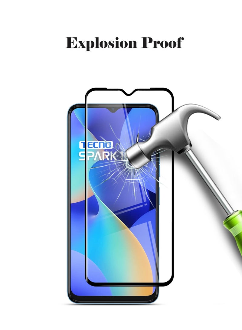 Techie زجاج واقي للشاشة بتكنولوجيا 5D كامل القاعدة مع صلابة 9H وبدون فقاعات لجهاز تيكنو سبارك 10 - مقاوم للخدوش وبصمات الأصابع - Image 5