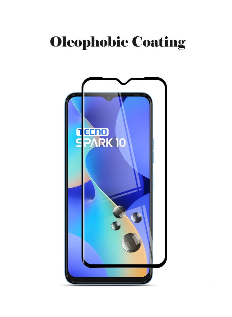 Techie زجاج واقي للشاشة بتكنولوجيا 5D كامل القاعدة مع صلابة 9H وبدون فقاعات لجهاز تيكنو سبارك 10 - مقاوم للخدوش وبصمات الأصابع - Image 3