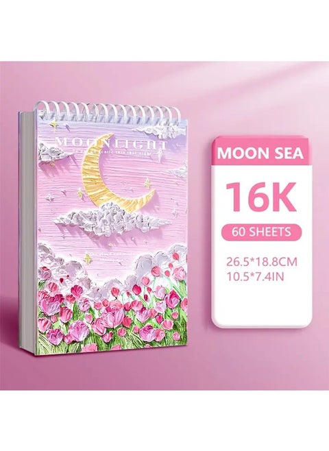 دفتر رسم سميك لطلاب الفن، دفتر رسم للرسم، كتاب فارغ عالي الجودة يحتوي على 60 ورقة من ورق الرسم 16K ، مناسب للرسم بالزيت و الرسم بالقلم الرصاص،7.4x10.4 بوصة