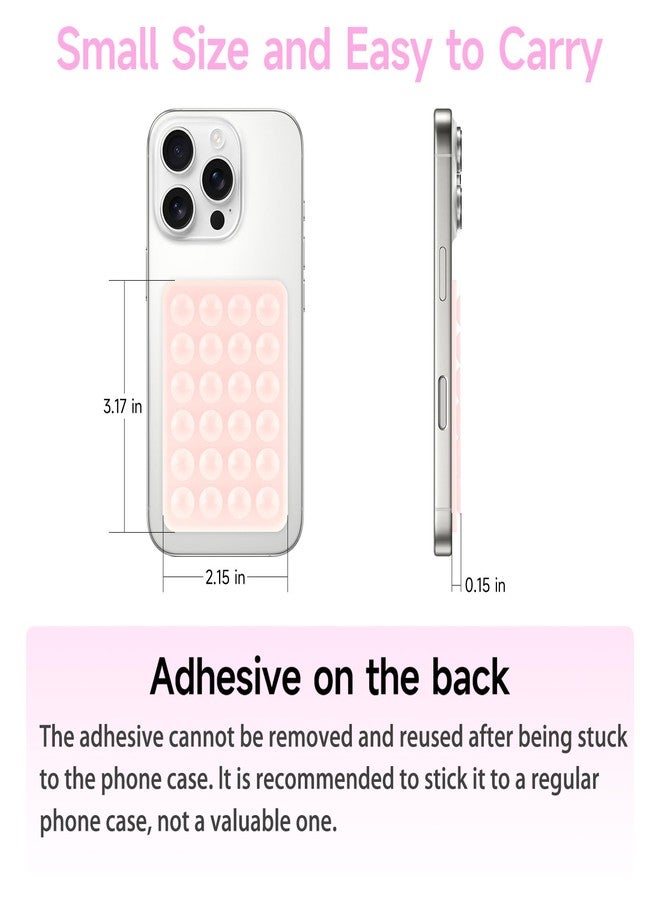 Yojaro 4Pack Silicone Suction Phone Case Mount, Silicon Adhesive Smartphones Stand Sticky, Hands-Free Phone Accessories Holder for Selfies and Videos (Black & White & Translucent & Light Pink) - Image 3
