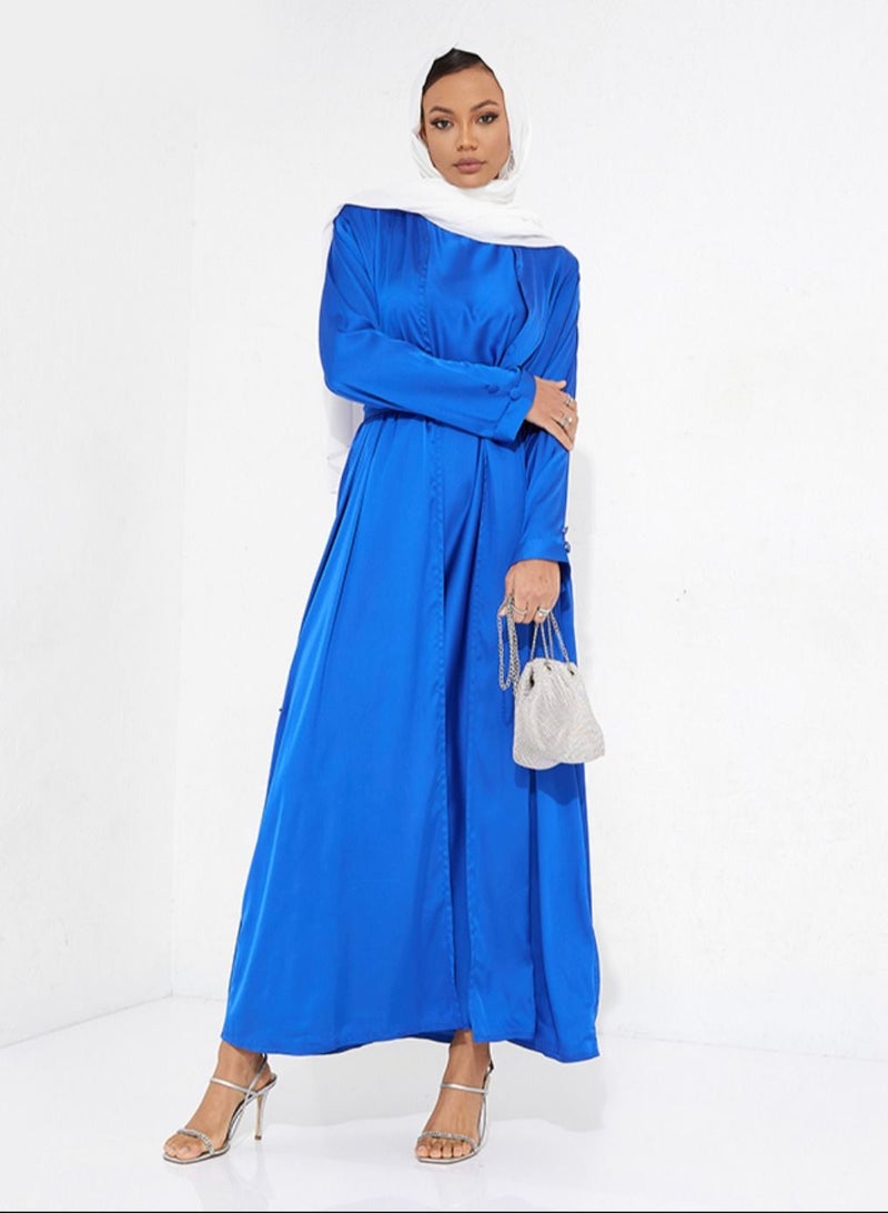 Rosette Abaya Bright blue Abaya - Image 1