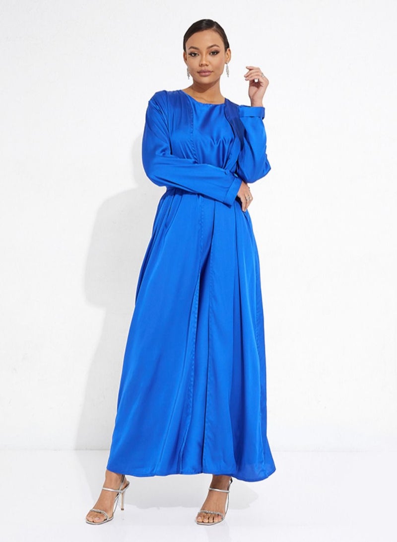 Rosette Abaya Bright blue Abaya - Image 4