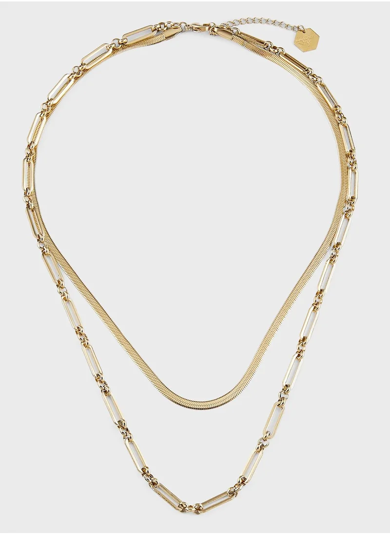 ليدي موف JORGA SNAK E & PAPERCLIP CHAIN NECKLACE