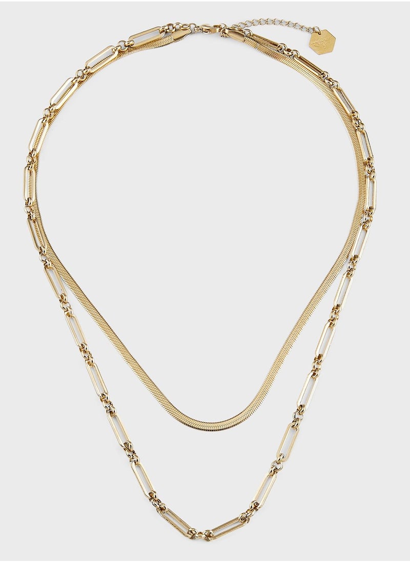 Lady Mauve JORGA SNAK E & PAPERCLIP CHAIN NECKLACE  - Image 1