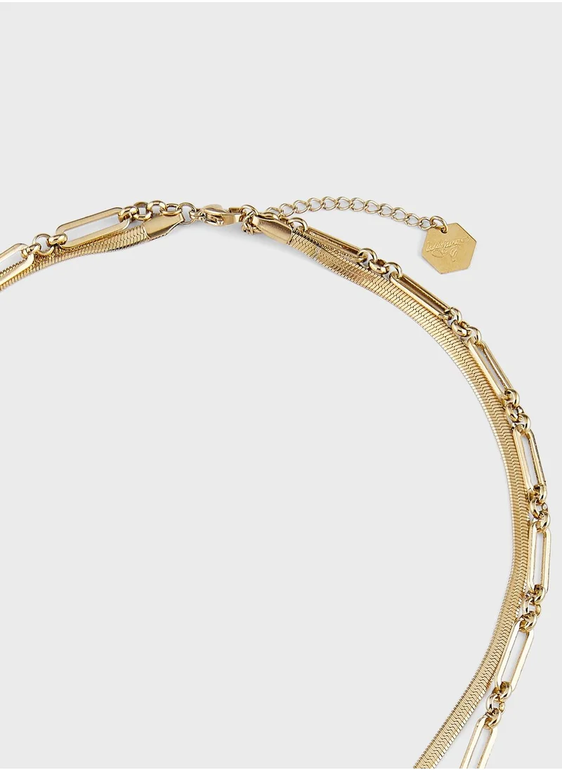 ليدي موف JORGA SNAK E & PAPERCLIP CHAIN NECKLACE