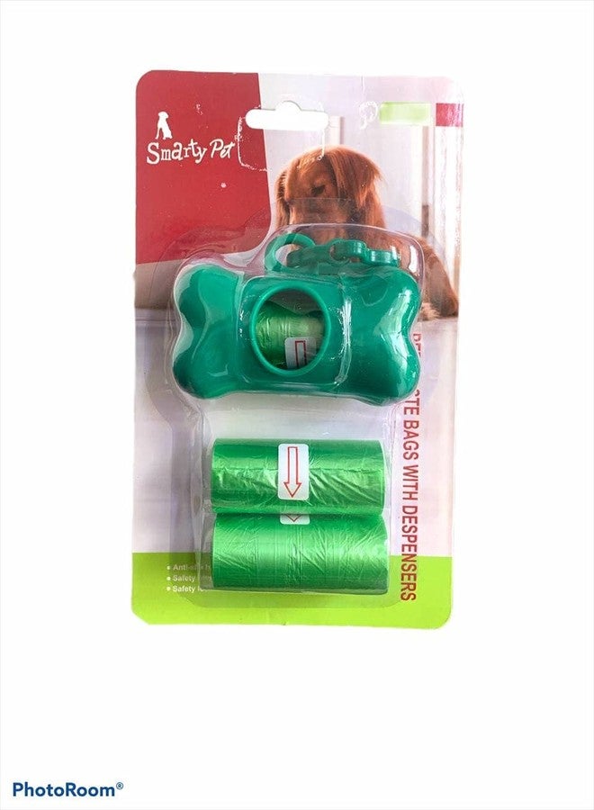 DOGTOWN Bone Dispenser with Set of Waste Pick up Poop Bag for Dogs & Pets (1 Dispenser & 2 Rolls with 15 Bags Each)- Color May Vary - Image 2