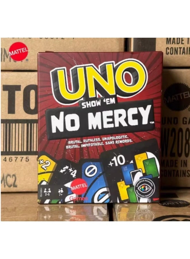 UNO Show 'em No Mercy - Twist to Classic Card Game with Draw 10, Stacking, Swapping & Mercy Rule, Ideal for Kids & Adults, Ages 7+ - Image 1