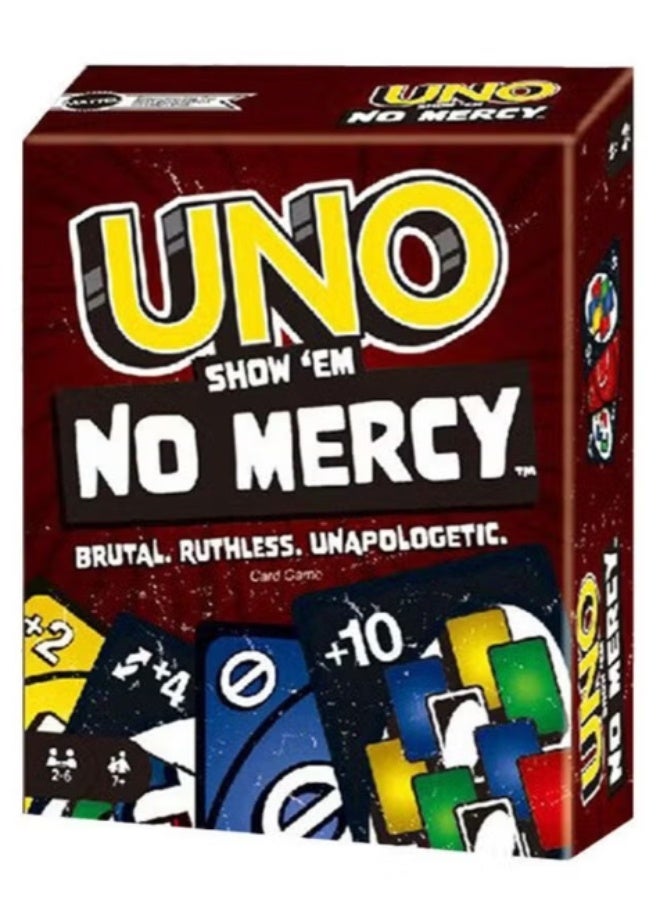 UNO Show 'em No Mercy - Twist to Classic Card Game with Draw 10, Stacking, Swapping & Mercy Rule, Ideal for Kids & Adults, Ages 7+ - Image 1