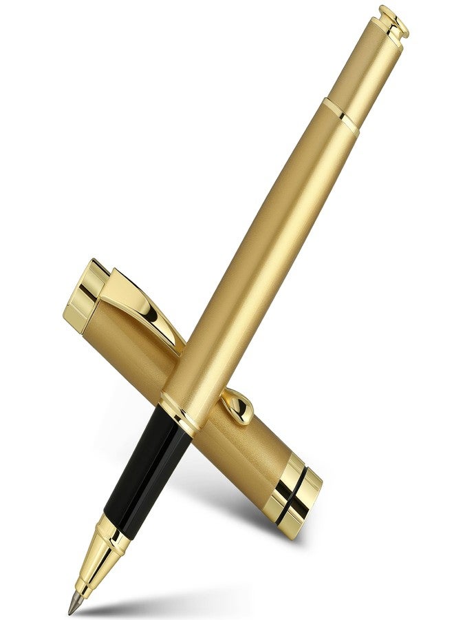 BEILUNER Ballpoint Pens, Stainless Steel with Chrome Trim, Luxury Golden Metal Pen Set, Best Ball Pen Gift Set for Men & Women, Professional, Executive, Office, Fancy Pens-Nice Box with Extra Refill - Image 1