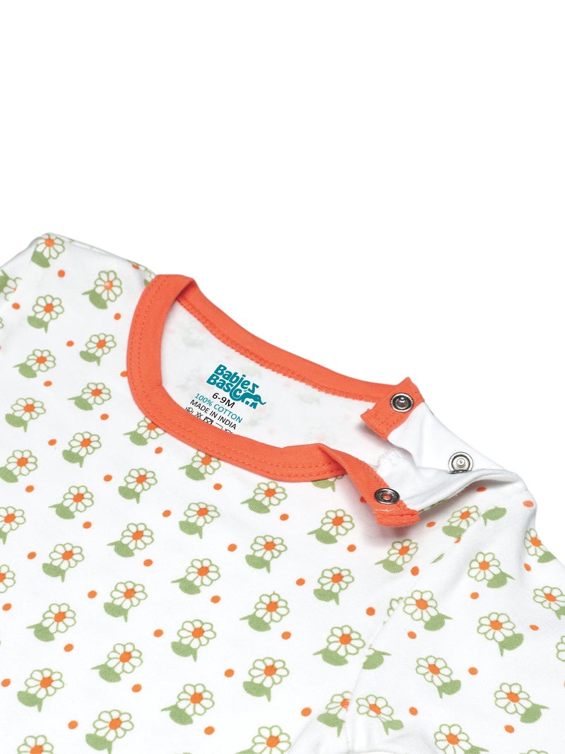 Babies Basic 5 piece Unisex 100% Cotton Sets include Bib, Romper, Mittens, Cap and Sleepsuit/Jumpsuit - Image 5