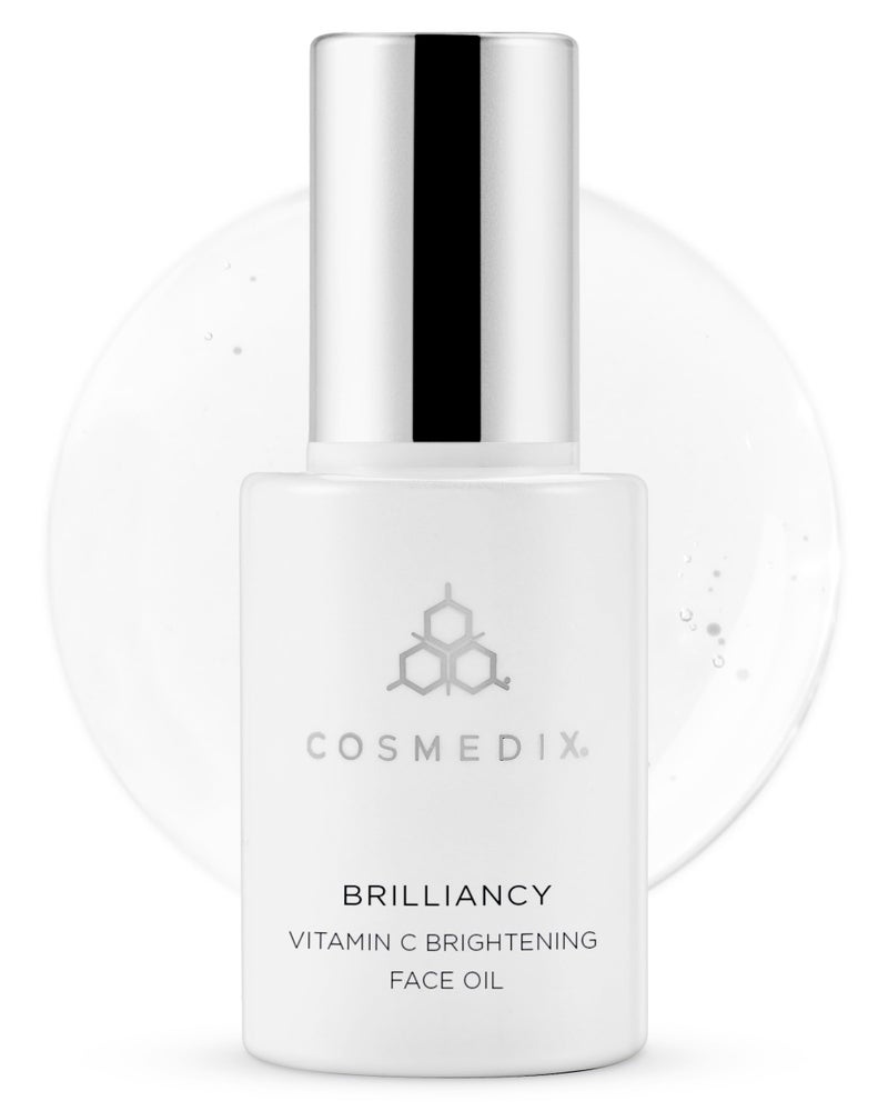 COSMEDIX Brilliancy Vitamin C Brightening Face Oil for Women Men Hydrating Facial Oil for Dark Spots Uneven Skin Tone UltraNourishing Facial Skin Care Products Moisturized Natural Glow