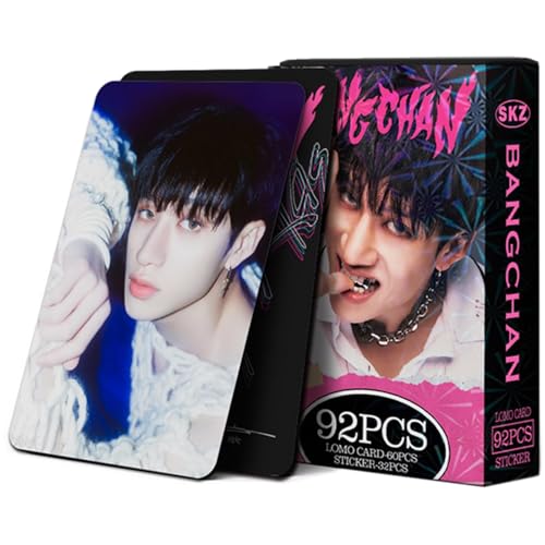 KPOPBP Stray Kids Photocards 60 PCS SKZ Rock Star Album Photo Cards with 32 PCS Stickers Kpop Gift Lomo Cards Merch for SKZ Boys and Girls (Bang Chan) - Image 1