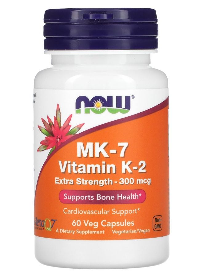 now MK-7 Vitamin K-2 Extra Strength 60 Veg Capsules
