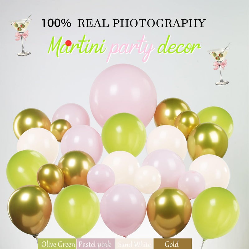 kozee Lemonade Martini balloon garland arch kit A Tini Bit Older Party decorations 130pcs Pink green white balloons martini glass mylar balloon for Martini Bar Party coquette birthday Decorations - Image 4