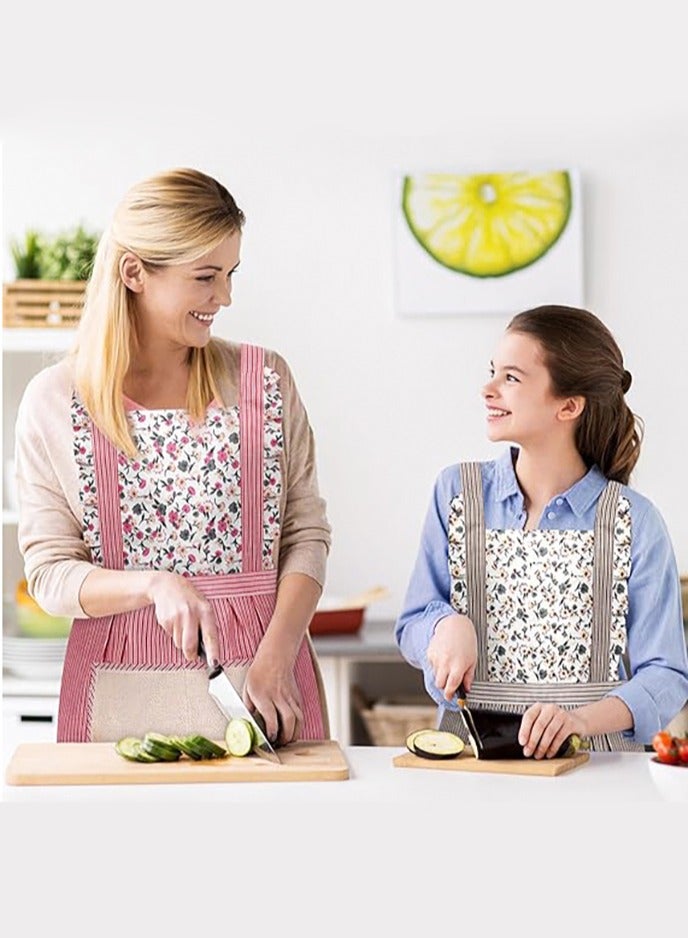 Women Aprons with Pockets, Baking Soft Chef Aprons for Kitchen Cooking Baking,Pink - Image 5