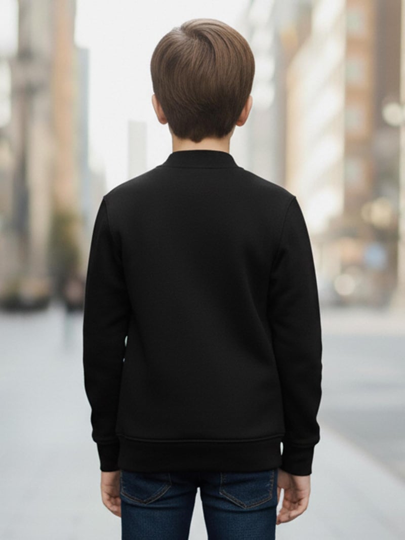 ONN Boys Super Soft Cotton Hi-Neck Jacket| Cross Pockets|Ribbed Cuff|Modern Fit| Pack of 2 | Black and Crimson | (3-4 Years) - Image 4