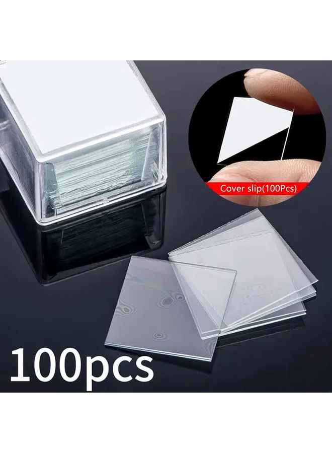 شرائح المجهر 22x22 مم 100 قطعة زجاج تغطية بجودة مختبر سطح غير لامع وأملس - Image 1