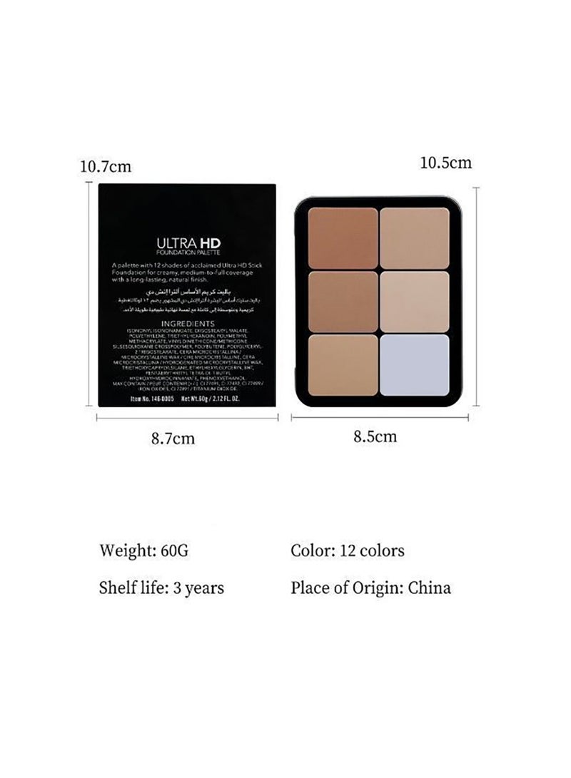 12 Color Blending Color Contour and Concealer Blusher Palette for Sculpting and Illuminating Natural Color - Image 5