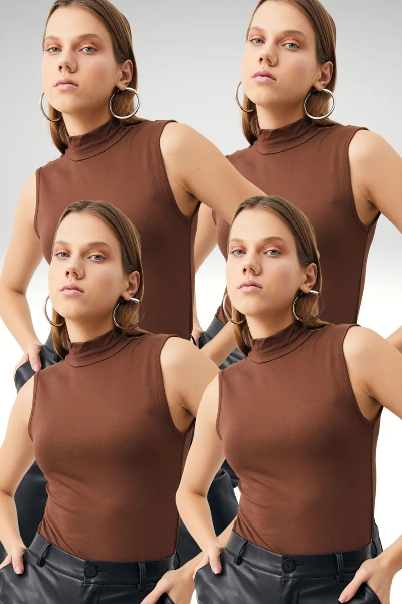 Bipantolon BIPANTOLON Women's 4-Pack Half Turtleneck Bodysuits