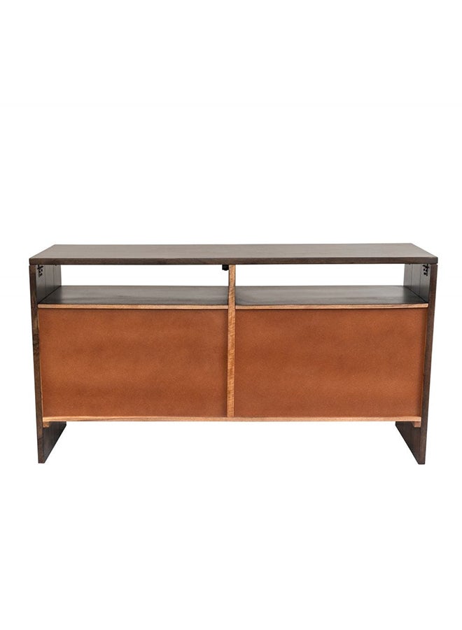 DANUBE HOME Ingram 4 Door Solidwood Sideboard Strong And Sturdy Home Kitchen Organiser Rack Modern Design Furniture For Dining Room Living Room Kitchen L149.86xW44.45xH80.01cm Dark Walnut - Image 4