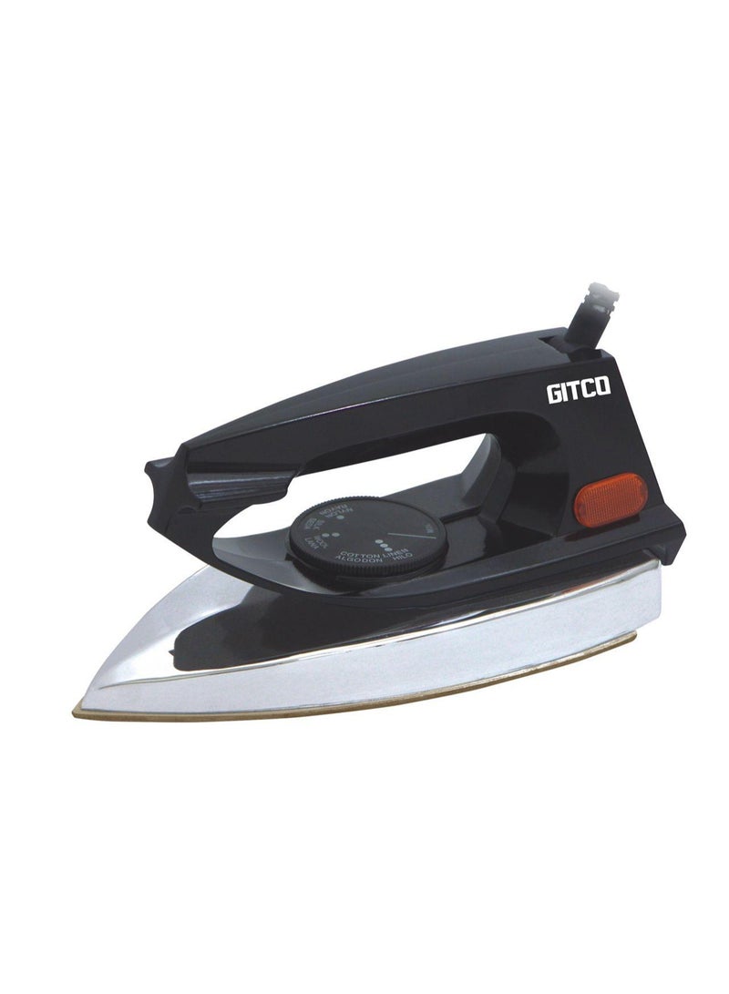 جيتكو مكواة جافة ثقيلة الوزن مع حماية من ارتفاع الحرارة | صفيحة سيراميكية | إيقاف تلقائي | درجة حرارة قابلة للتعديل | حماية من ارتفاع الحرارة - GI1501 أسود - Image 1
