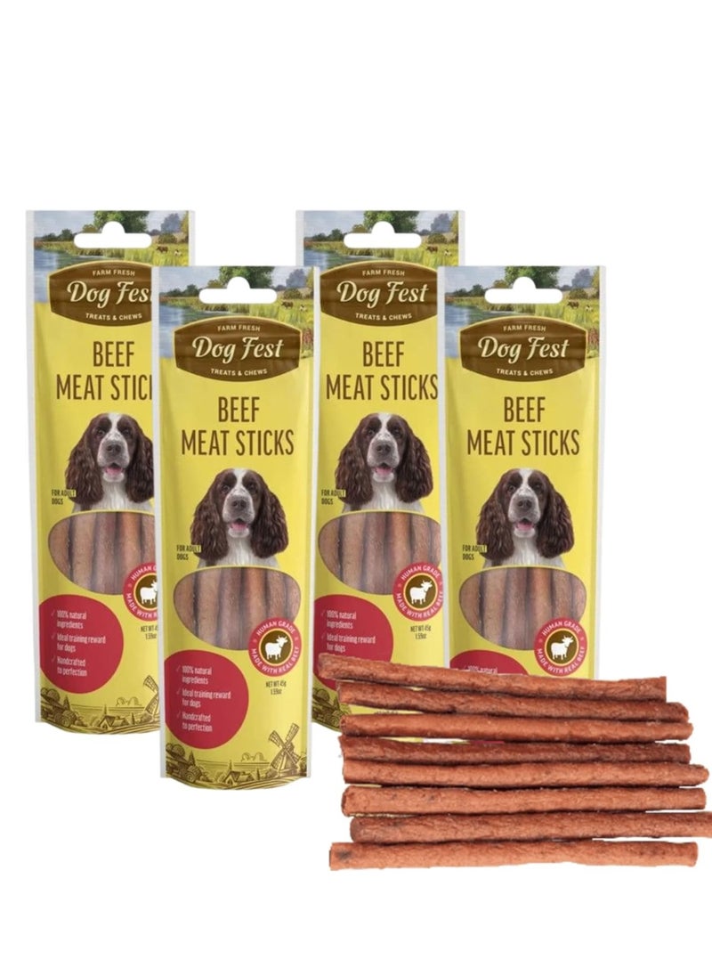 Dog Fest - Beef Meat Sticks Treats For Adult Dogs 4X45g - Image 1