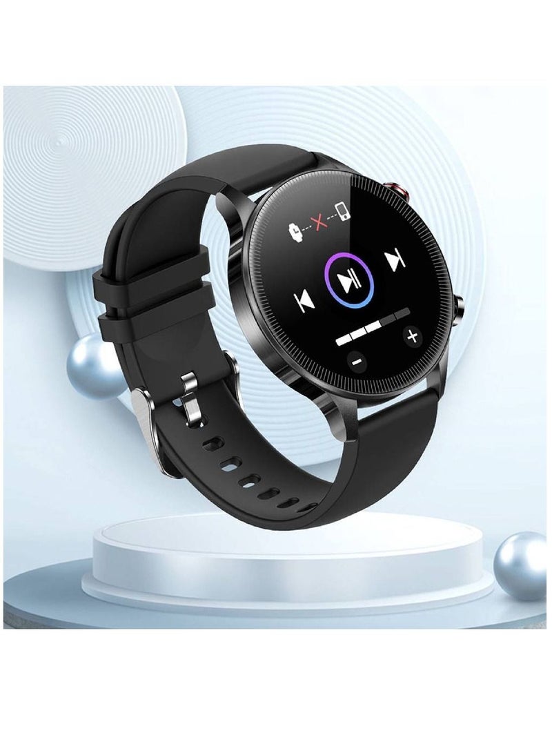 ال دبليو Bluetooth Calling 5ATM متعقب لياقة بدنية مقاوم للماء مع مراقب معدل ضربات القلب أثناء النوم ساعة ذكية مستديرة لنظام Android و iOS أسود - Image 3