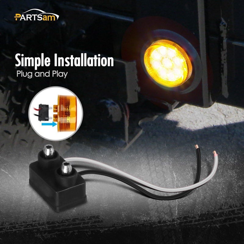 Partsam 20Pcs 2" Round Amber LED Marker Lights - Image 5