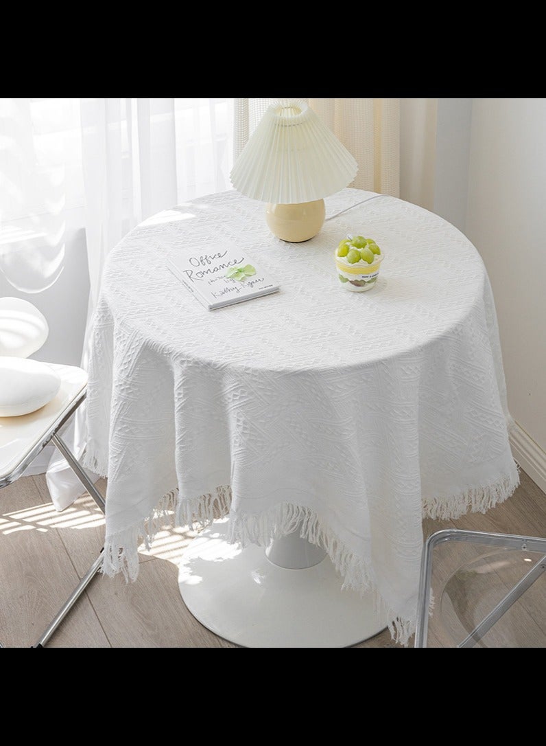 Lace Tablecloth,Small Table Cloth - Crochet Tablecloth for Round Coffee Table,White 130 x 130cm  - Image 5
