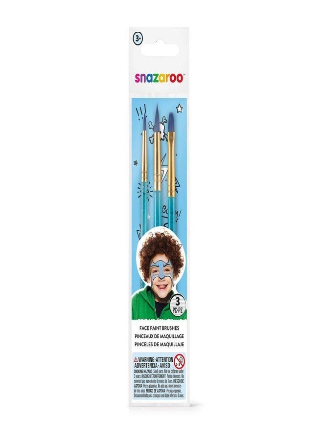 Snazaroo Blue Starter Brushes for Face Paints - Set of 3 - Image 1