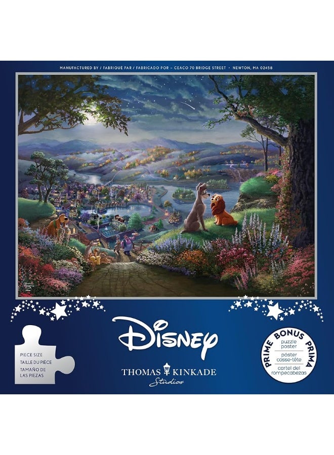 Ceaco - Disney - Thomas Kinkade - Lady and The Tramp Falling in Love - 300 Oversized Piece Jigsaw Puzzle - Image 4
