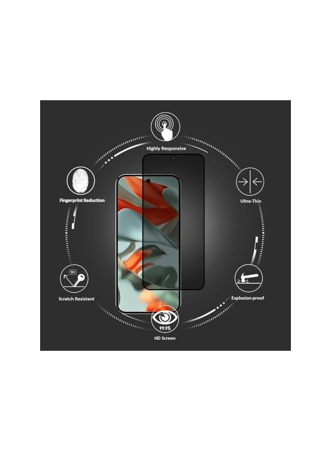 بروماس واقي شاشة الخصوصية لهاتف Google Pixel 9 Pro XL، طبقة من الزجاج المقوى المضاد للتجسس، صلابة 9H، مقاوم للخدش، واقي شاشة زجاجي مقوى مضاد للتجسس خالٍ من الفقاعات لهاتف Google Pixel 9 Pro XL 5G 2024 - Image 2